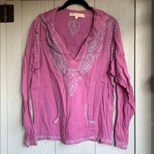 Cotton Purple Vintage Bohemian Top